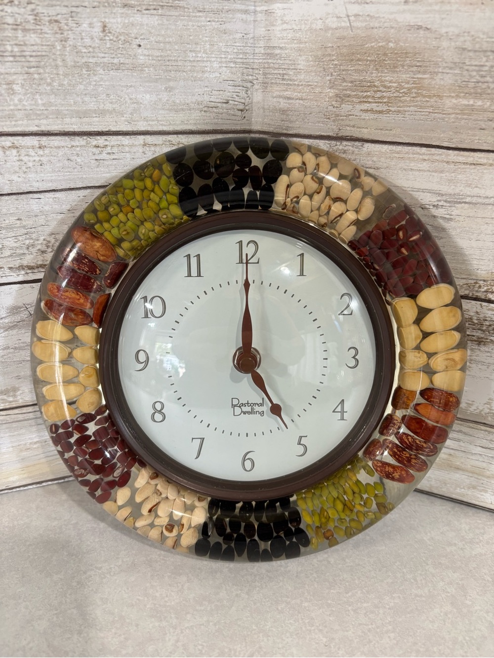 8” vintage “Vomit” clock seeds and beans